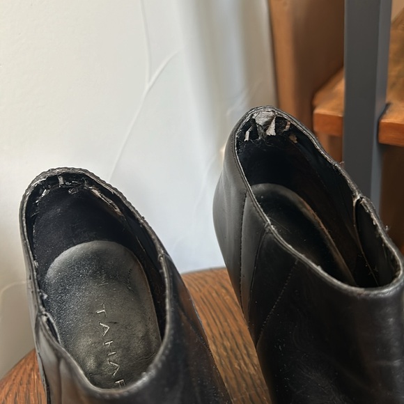 TAHARI Black Genuine Leather High Heel Booties - Picture 5 of 12
